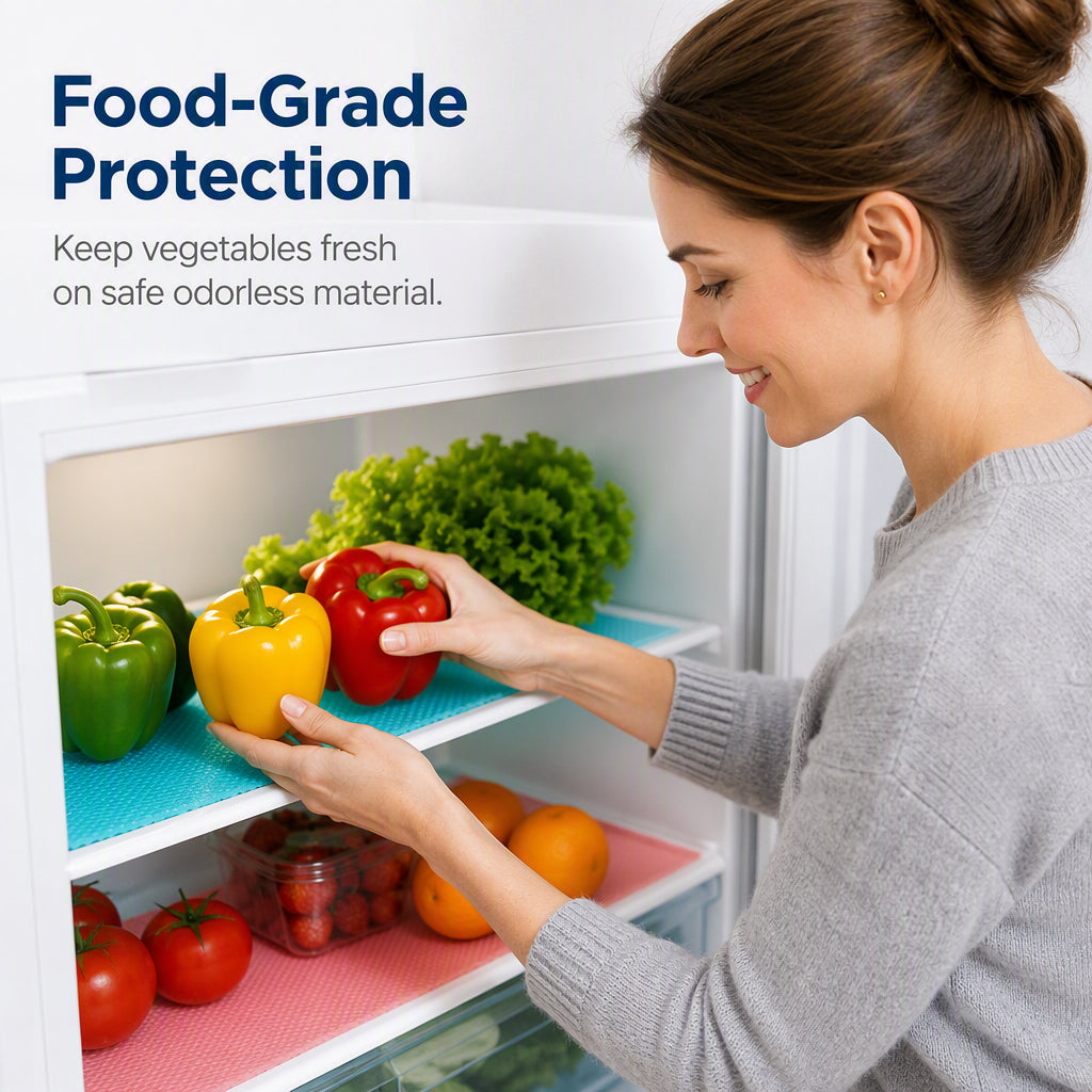 🧊🛡️ Waterproof Fridge Shelf Liners – Non-slip, easy-clean & food-safe✨
