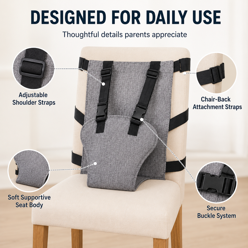 📢Portable Baby High Chair Safety Harness Strap
