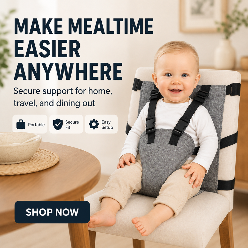📢Portable Baby High Chair Safety Harness Strap