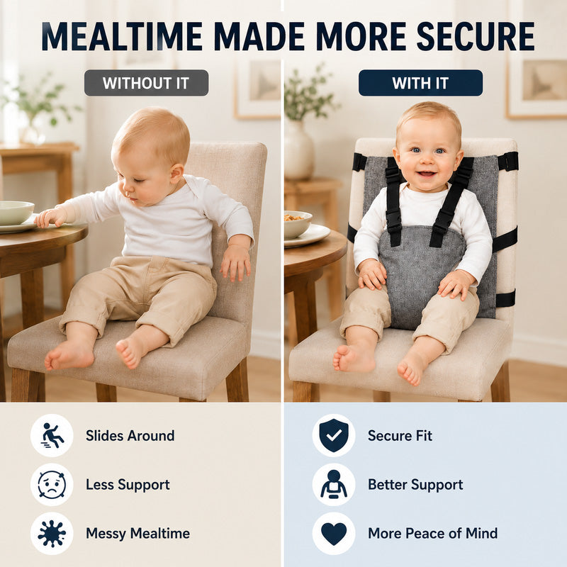 📢Portable Baby High Chair Safety Harness Strap