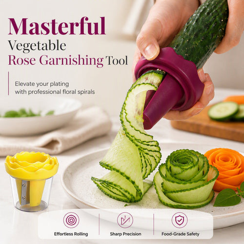🥕✨ Manual Vegetable Spiralizer and Curler for Rose Flower Carving🌹🍽️