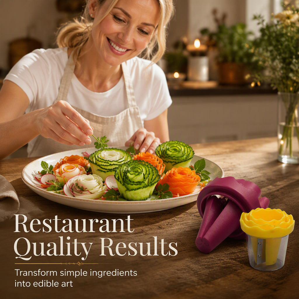 🥕✨ Manual Vegetable Spiralizer and Curler for Rose Flower Carving🌹🍽️