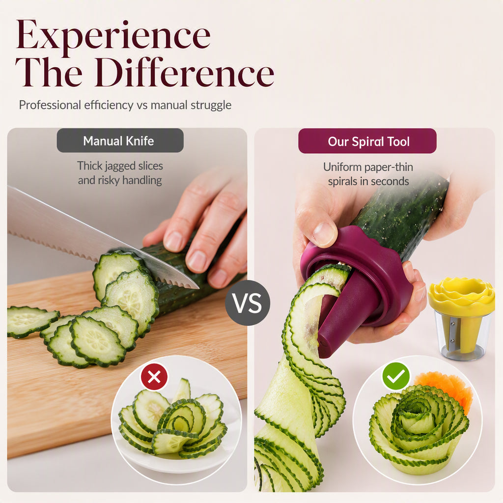 🥕✨ Manual Vegetable Spiralizer and Curler for Rose Flower Carving🌹🍽️