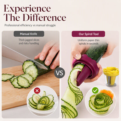 🥕✨ Manual Vegetable Spiralizer and Curler for Rose Flower Carving🌹🍽️