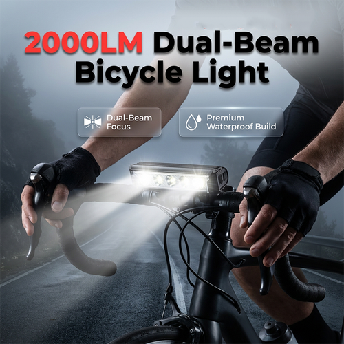 🚴 2000-Lumen Rechargeable Bike Light for Night Riding