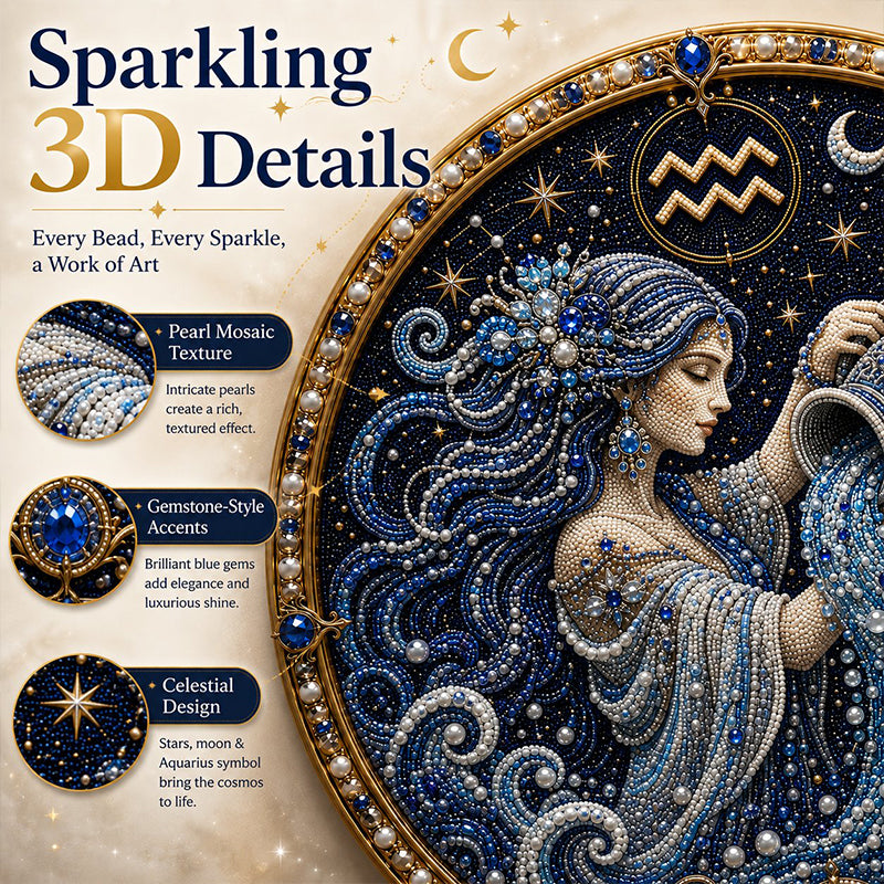 ♈✨ Premium 3D Pearl 12 Zodiac Signs Art Kit | DIY Handmade Astrology Decor 🌙💎