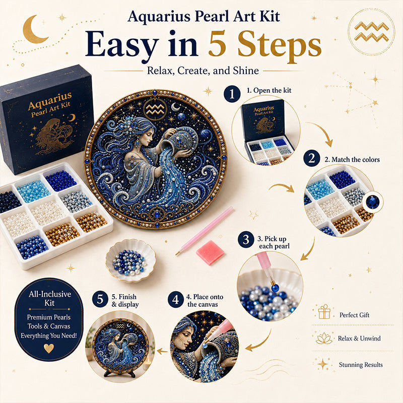 ♈✨ Premium 3D Pearl 12 Zodiac Signs Art Kit | DIY Handmade Astrology Decor 🌙💎