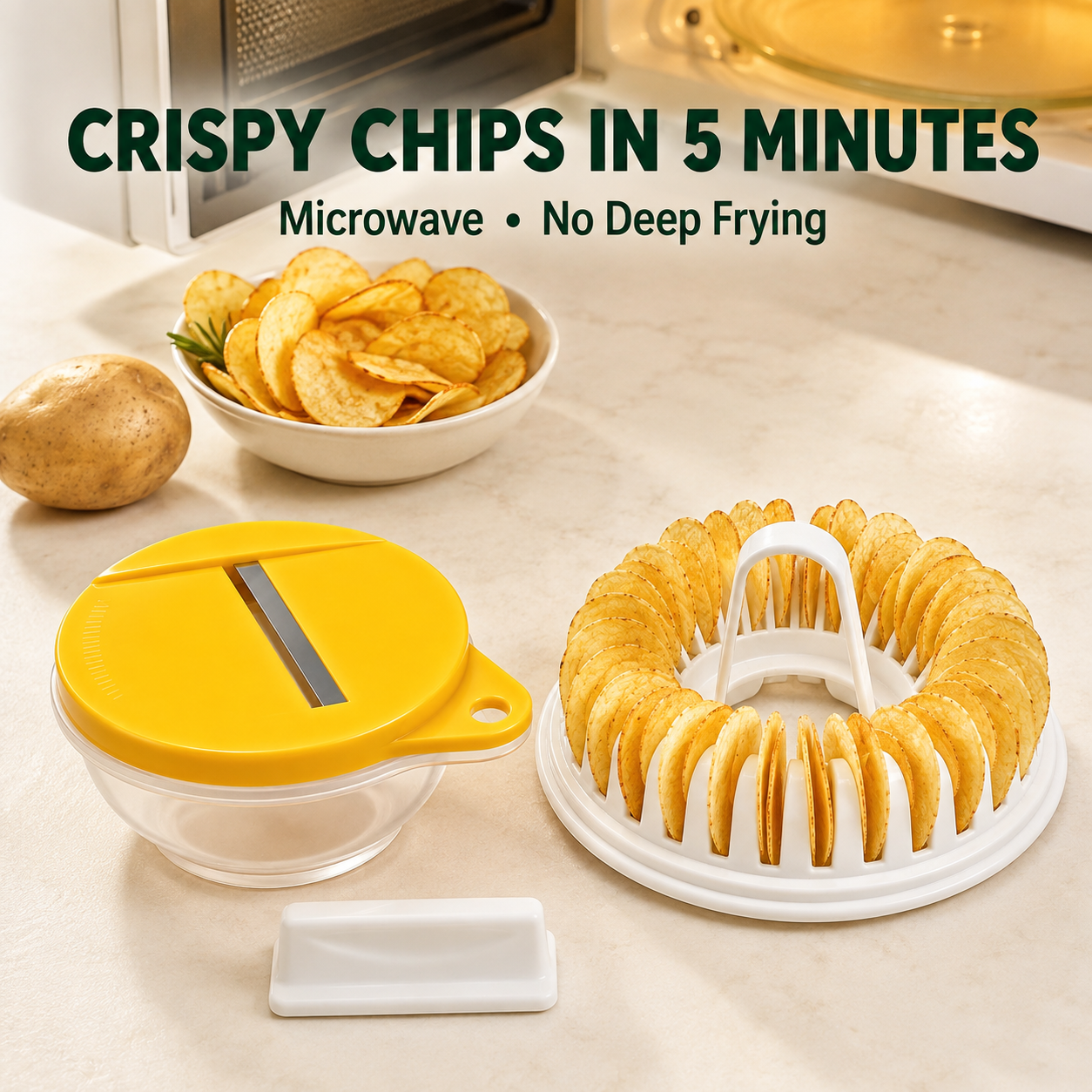 DIY Microwave Potato Chip Maker – Make Crispy Homemade Chips in Minutes