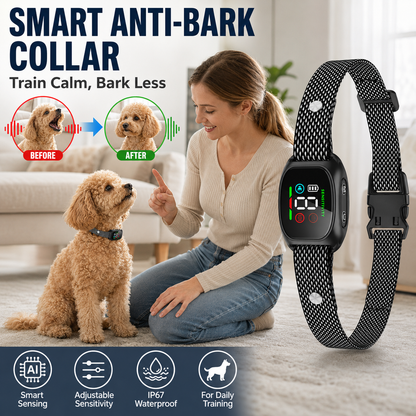 🐕🐾Anti Bark Collar – Smart anti‑false triggering filters out other barks. 💦✅