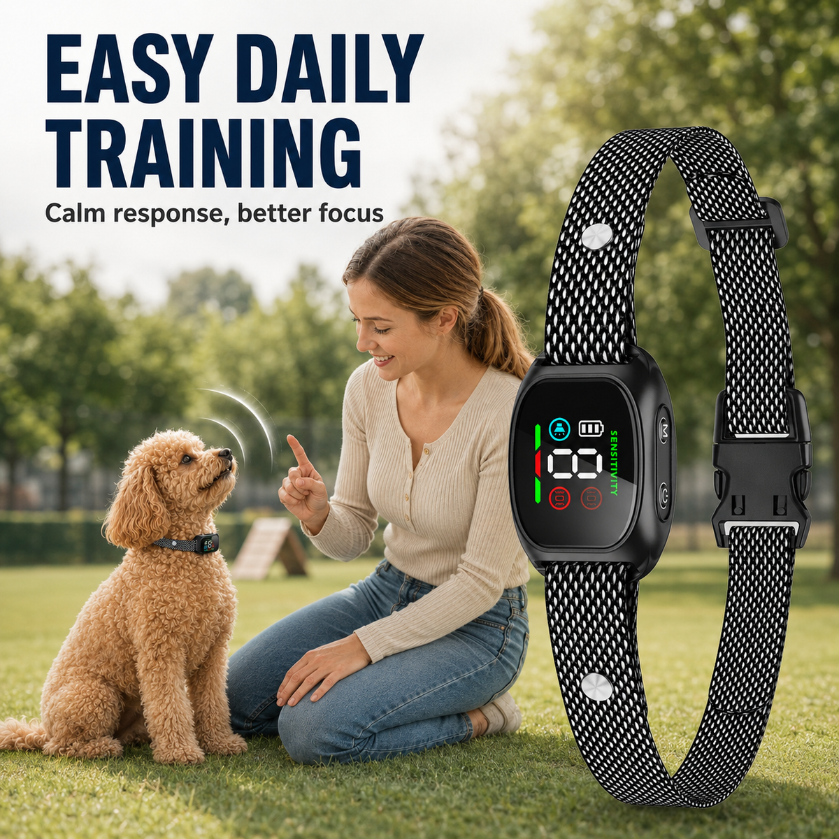 🐕🐾Anti Bark Collar – Smart anti‑false triggering filters out other barks. 💦✅