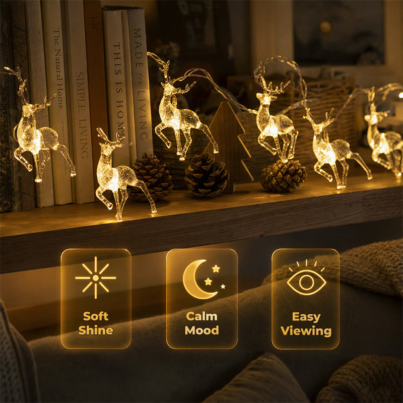 🦌 Christmas LED Reindeer String Lights | Cozy Glow
