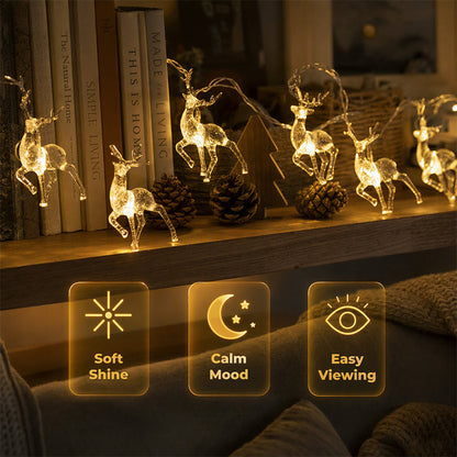 🦌 Christmas LED Reindeer String Lights | Cozy Glow