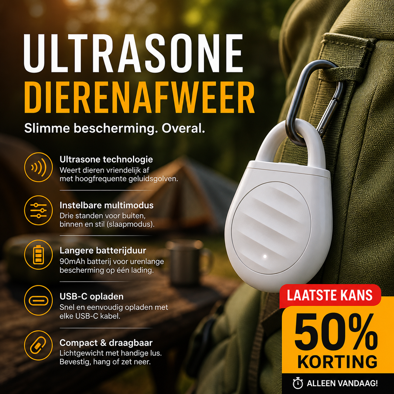 🐦 Keep Birds & Pests Away — Portable Ultrasonic Bird Repellent Keychain